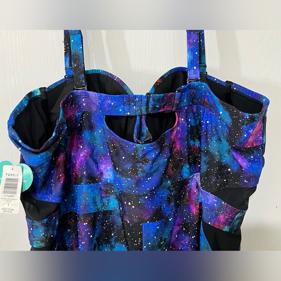 Torrid Galaxy Mesh Cutout Vixen One Piece Swimsuit 6x - Picture 5 of 13